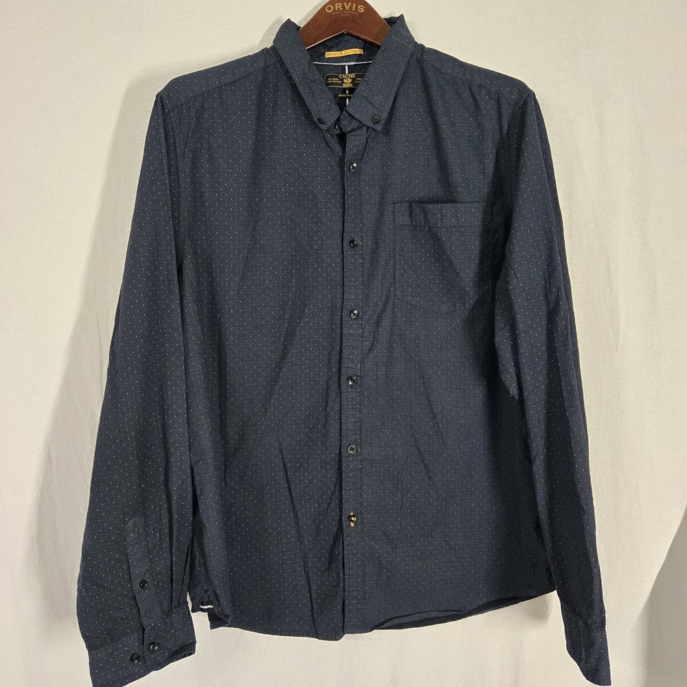 Cactus Premium Clothing Men's 100% Cotton Button Up Shirt Size‎ XLarge Drk Blue - Picture 2 of 5